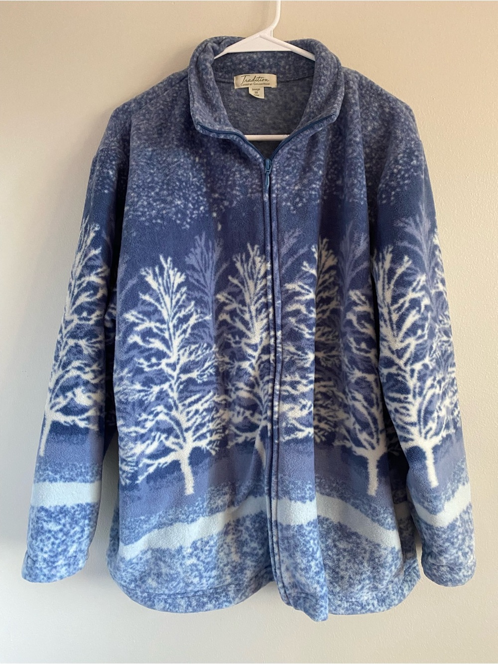 Tradition Country Collection Blue Winter Tree Fleece Jacket 3X